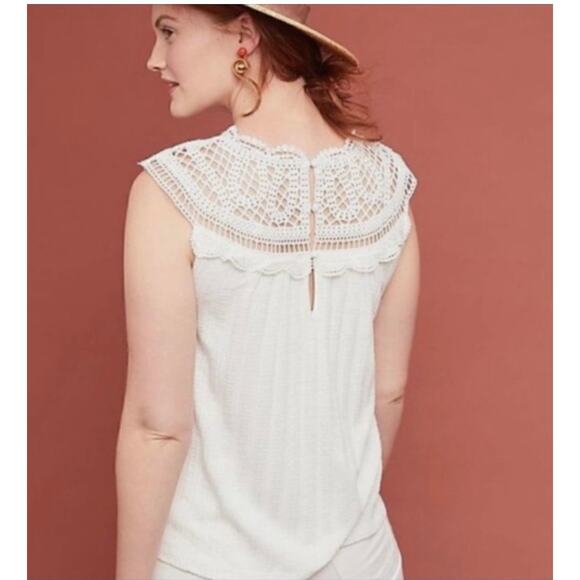 Meadow Rue By Anthropologie Sierra Crochet Tank Size: L Color: Ivory - Picture 2 of 10